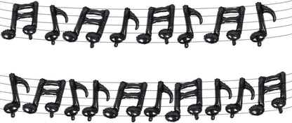 20 Stück Musiknoten Aluminiumfolie Luftballons Gitarre Schwarz Happy