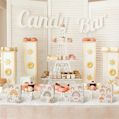 12er Set Boho Geschenktüten mit Griffen für Kindergeburtstag Hochzeit BabyParty