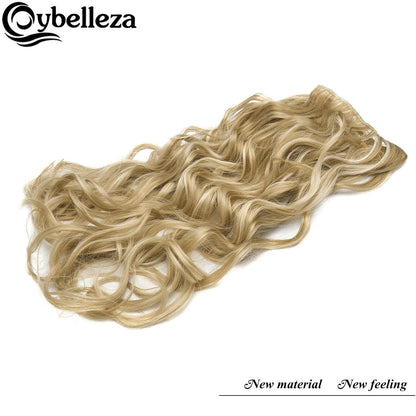 Welliges Haarverlängerung Clip-In Sandy Blonde & Gebleichtes Blond 50cm
