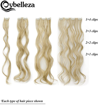 Welliges Haarverlängerung Clip-In Sandy Blonde & Gebleichtes Blond 50cm