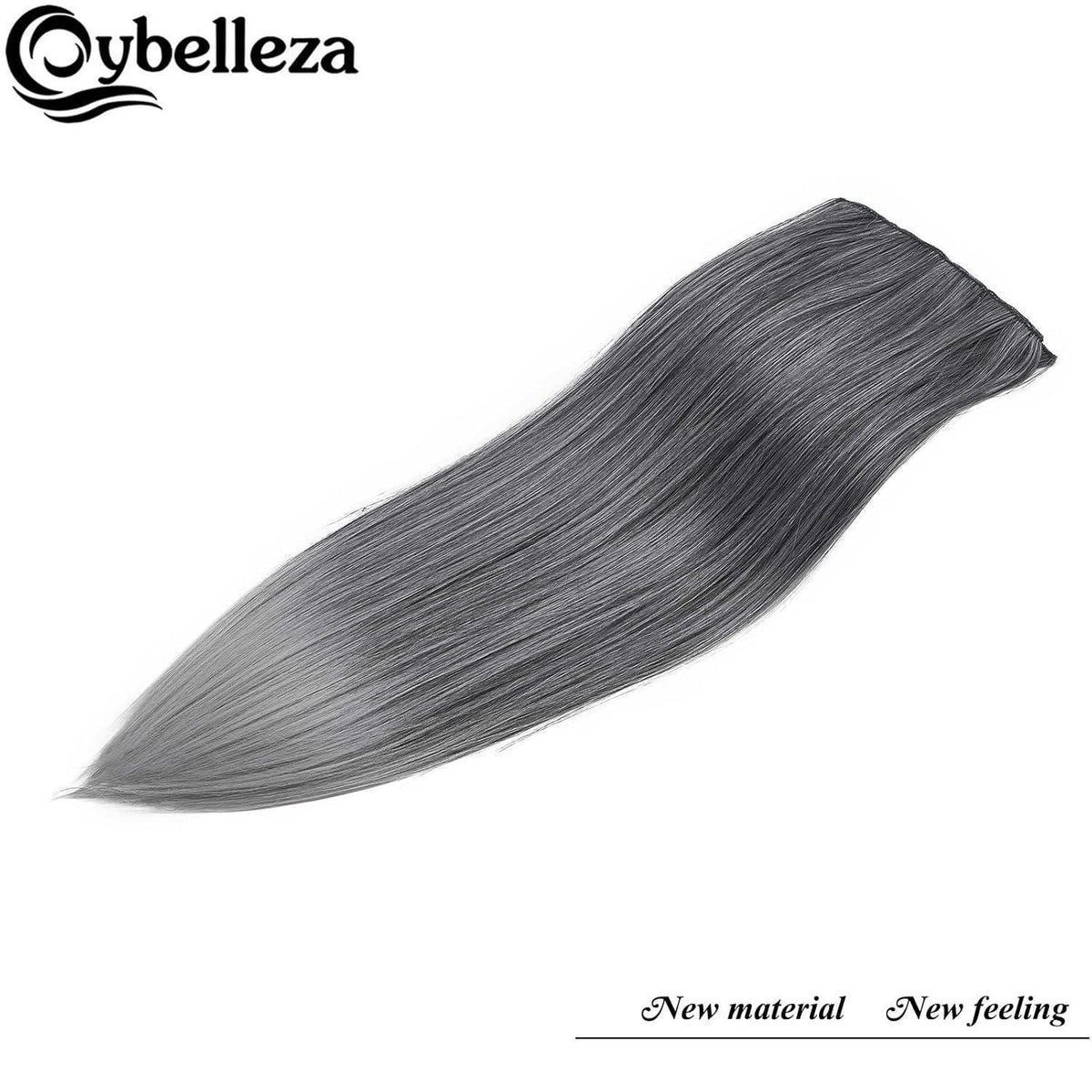 Clip-In Haarverlängerung glatt, 60cm Schwarz Ombre Grau