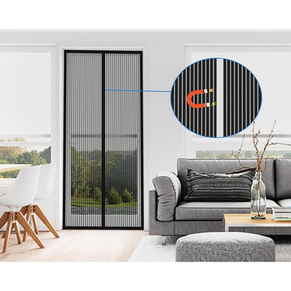 Magnetischer Fliegengitter für Balkontür, 180x210cm Schwarz