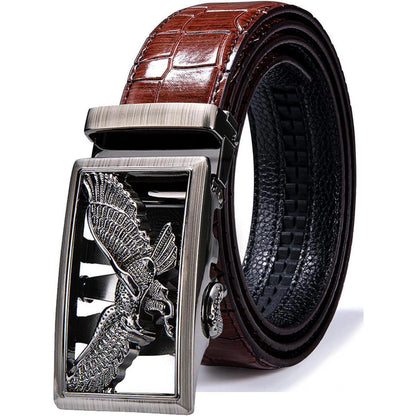 Herren Ledergürtel Schwarzer Ratschengürtel automatische