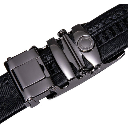 Herren Ledergürtel Schwarzer Ratschengürtel automatische