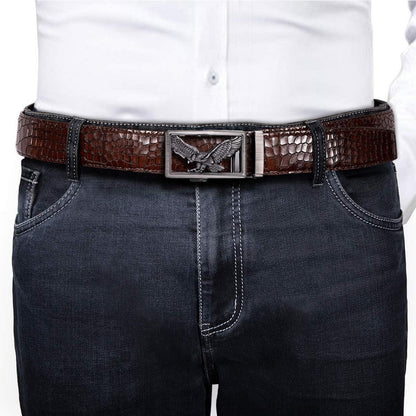 Herren Ledergürtel Schwarzer Ratschengürtel automatische