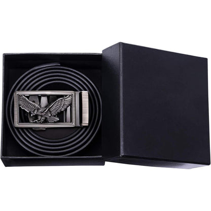 Herren Ledergürtel Schwarzer Ratschengürtel automatische