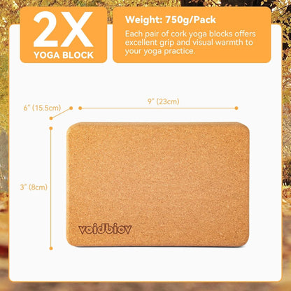 Kork Yoga Block Set 23 x 15,5 x 8 cm - Profi Blöcke für