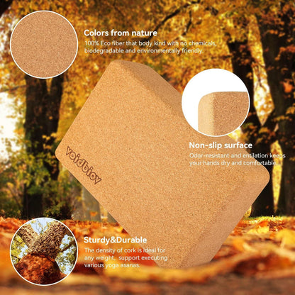 Yoga Block Set Kork 23x15,5x8cm professionell Pilates Übungen