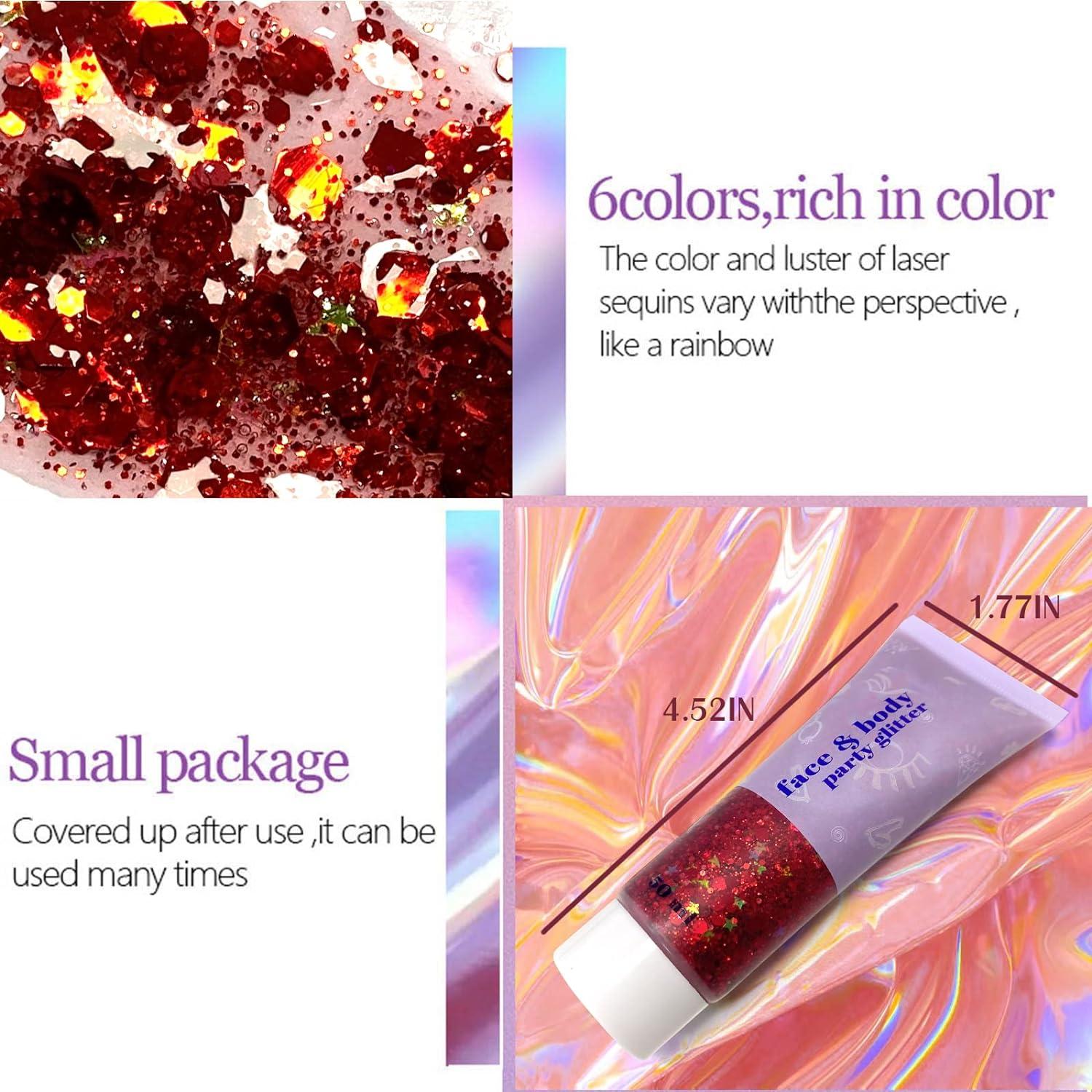 Body Glitter Gel Sequins Shimmer Liquid Eyeshadow Chunky Glitter