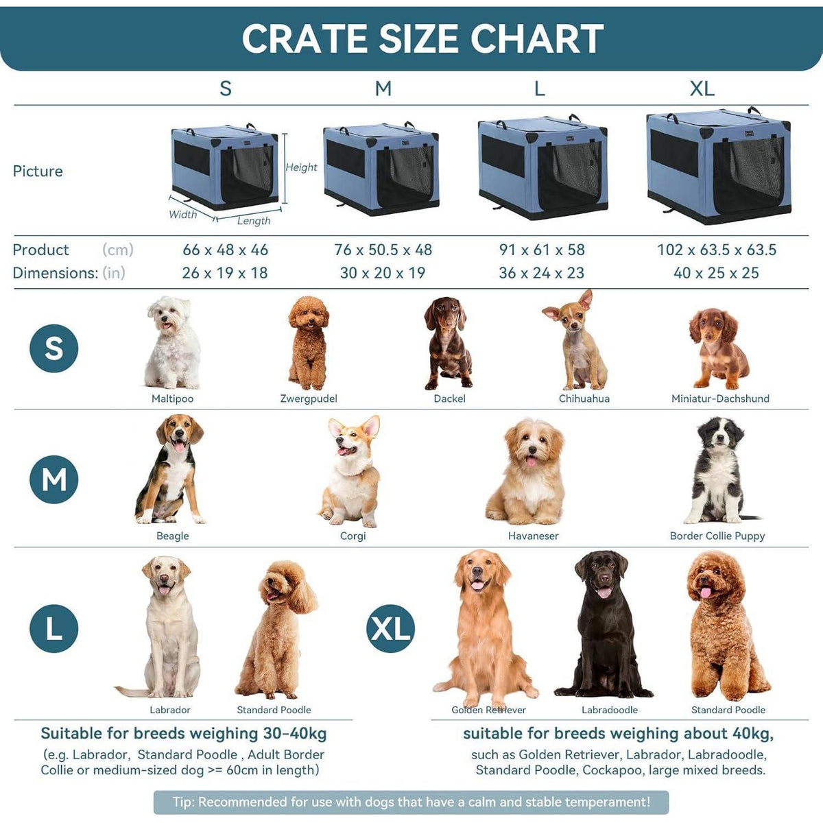 Faltbare Hundebox mit Stoffbezug – Sicher & Komfortabel für Reisen