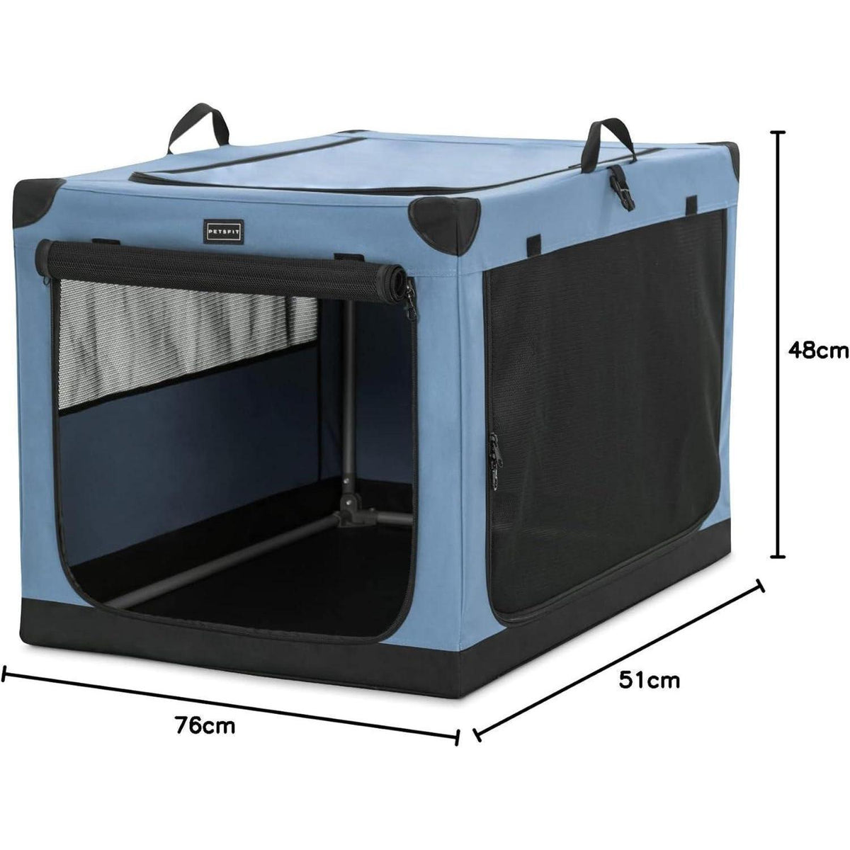 Faltbare Hundebox Blau M – Sicher & Komfortabel für Reisen