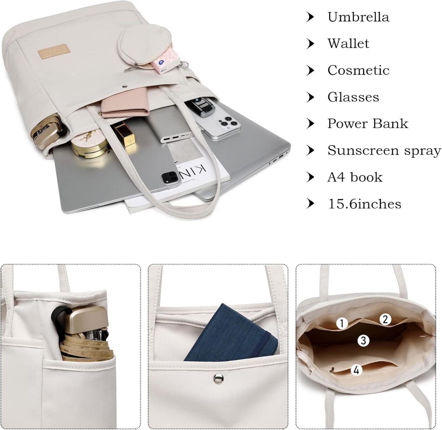 Damen Handtasche Shopper groß mit Kleingeldbörse Beige