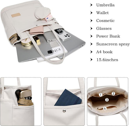 Damen Handtasche Shopper groß mit Kleingeldbörse Beige