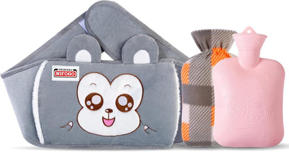 Wärmflaschengürtel mit Weichem Bezug 1,3L Grau für Nacken Schulter