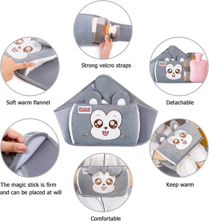 Wärmflaschengürtel mit Bezug 1,3L Grau für Nacken Schulter