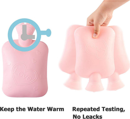 Wärmflasche Gürtel 1,3L mit weichem Bezug für Nacken Schulter Rücken - Grau