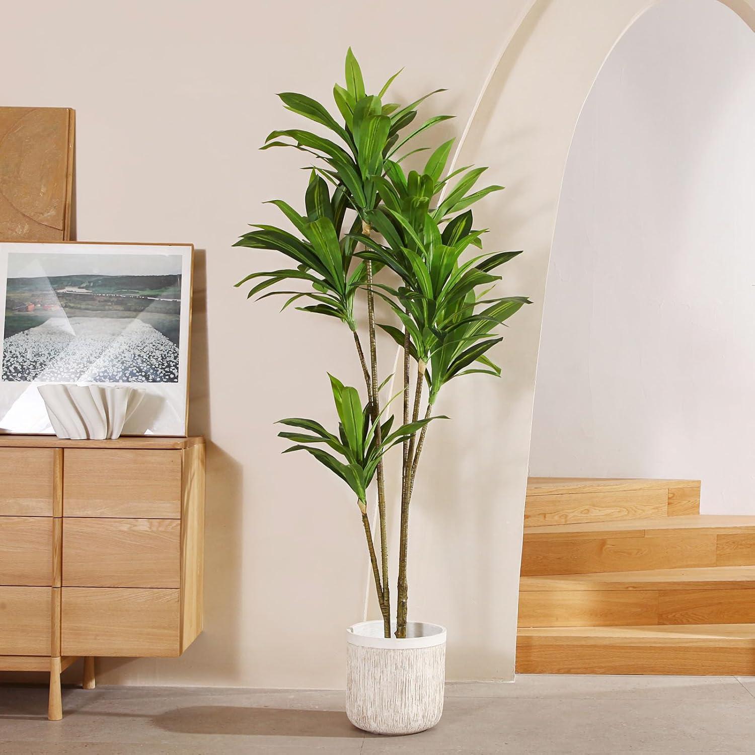 Künstlicher Drachenbaum 180cm Tropische Pflanze im Topf Wohnzimmer