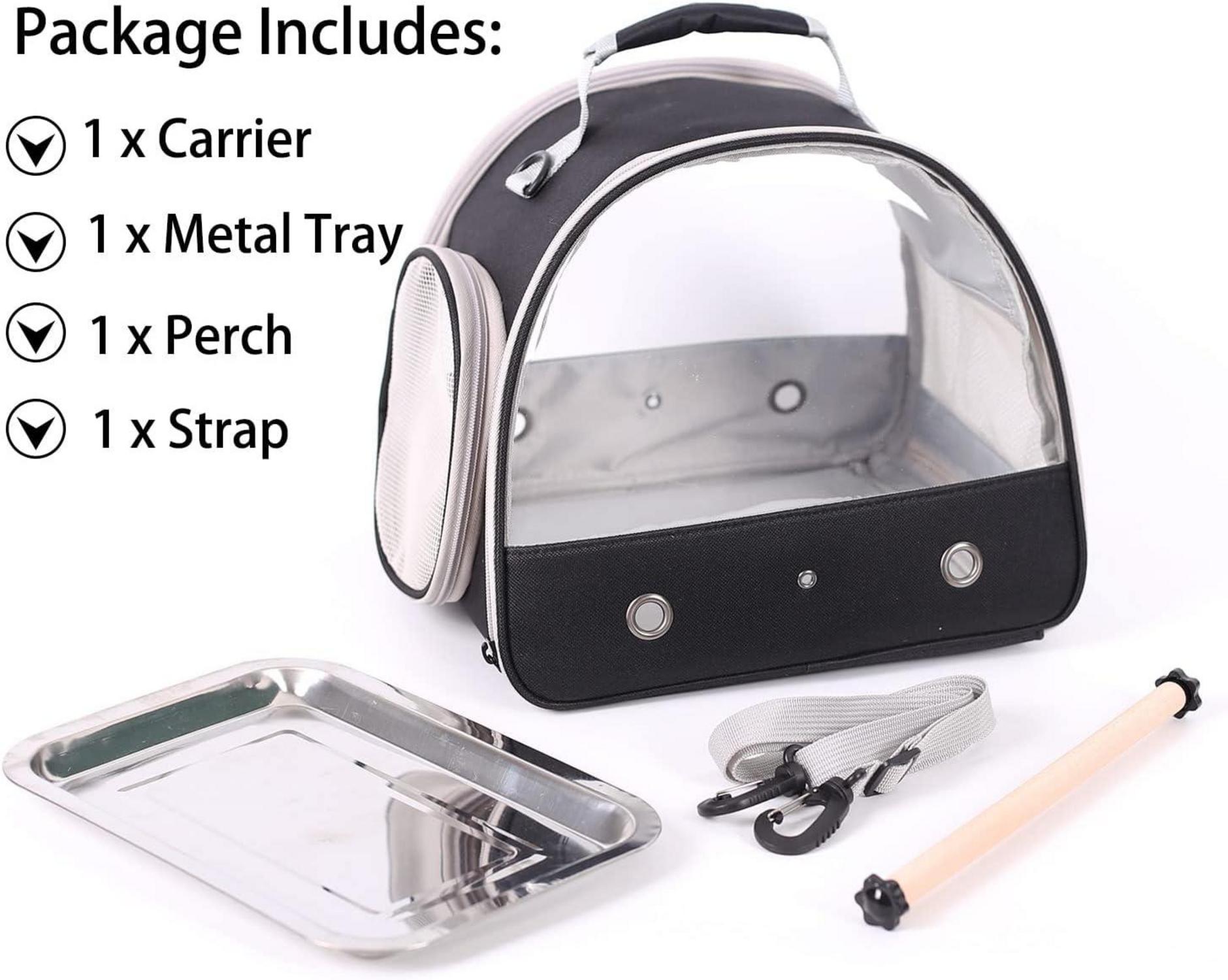 Transporttasche für Vögel mit Edelstahl-Tablett und