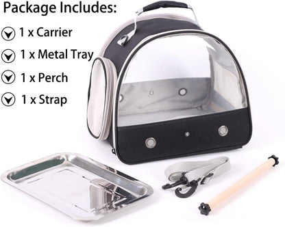 Transporttasche für Vögel mit Edelstahl-Tablett und