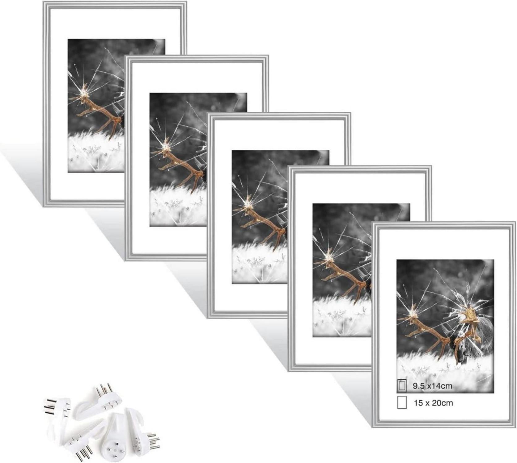Fotorahmen Set Silber 8'' Plexi-Glas Portraitrahmen mit Haken