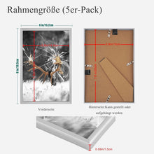Silber Bilderrahmen Set 8'' Plexi-Glas Wohnzimmer Dekor 5er