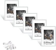 5er Set Weißer Fotorahmen DIN 7 Inches Plexi-Glas Portraitrahmen