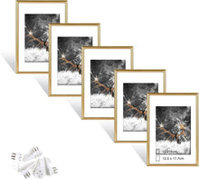 Gold Fotorahmen 5er Set Plexi-Glas DIN 7 Inches Portraitrahmen