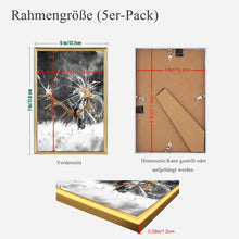Dmyifan 5er Set Gold Bilderrahmen DIN 7 Inches Plexi-Glas