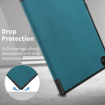 Hülle Case für Lenovo Tab M10 Plus 10.6 Zoll 2022 mit Schutzfolie und Standfunktion - Pfauenblau