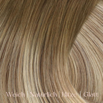 Clip-In Echthaar Extensions Ombre Braun Dunkelbraun Aschblond