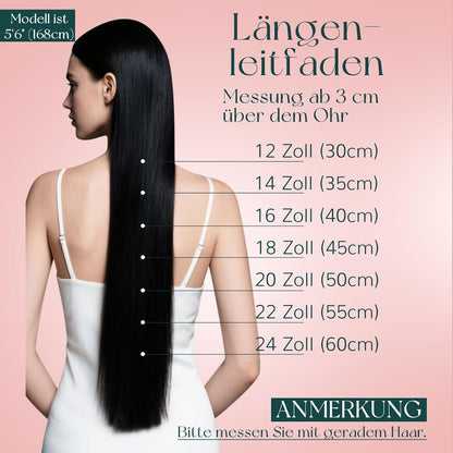 Clip-In Echthaar Extensions Ombre Braun Dunkelbraun Aschblond