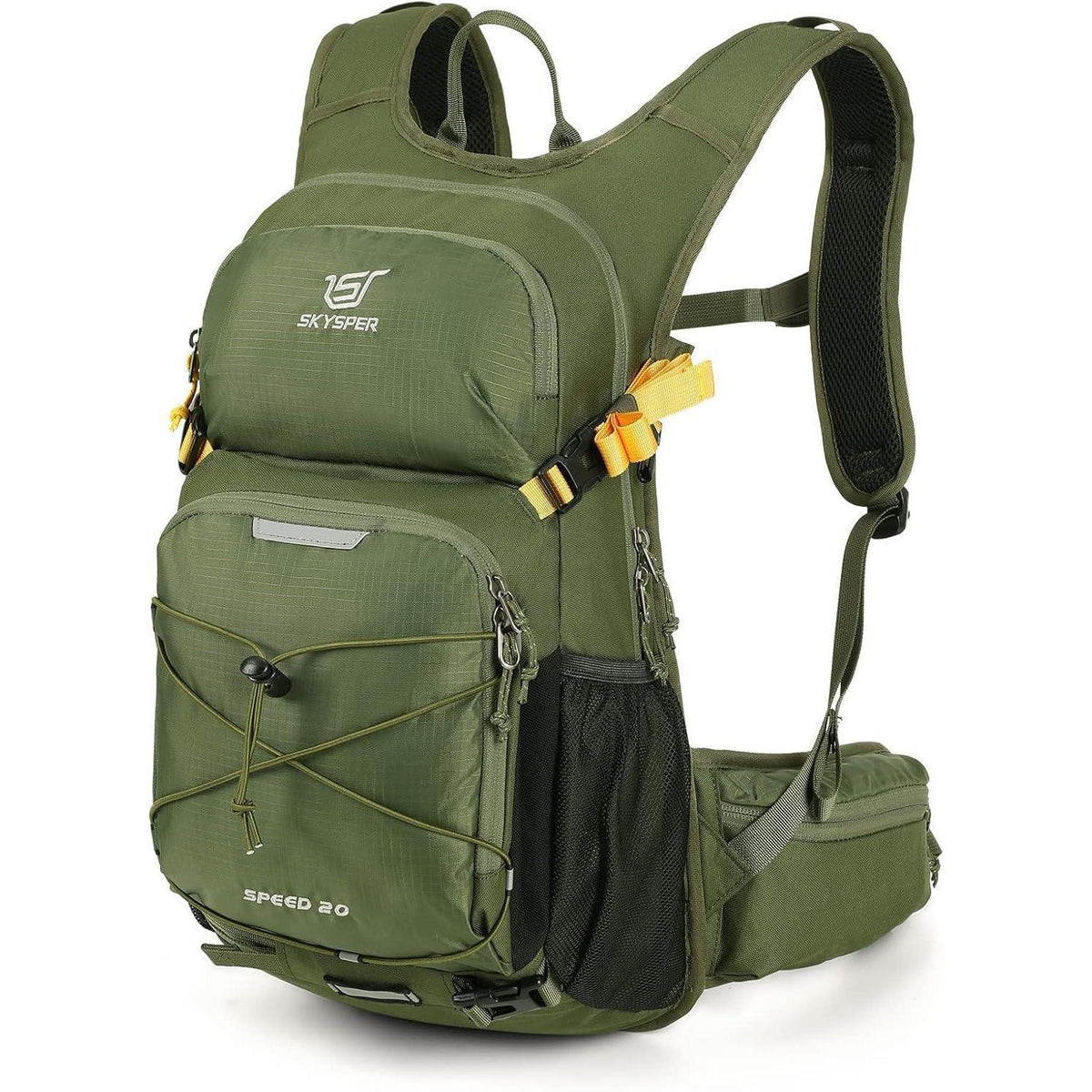 20L Wanderrucksack mit Trinksystem, Fahrrad- & Skirucksack, Militärgrün