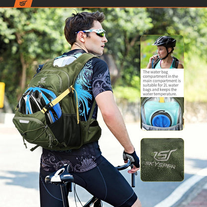 20L Wanderrucksack mit Trinksystem, Fahrrad- & Skirucksack, Militärgrün