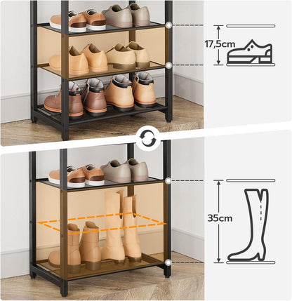 10-lagiges Schuhregal für 18-25 Paar Schuhe, Platzsparend