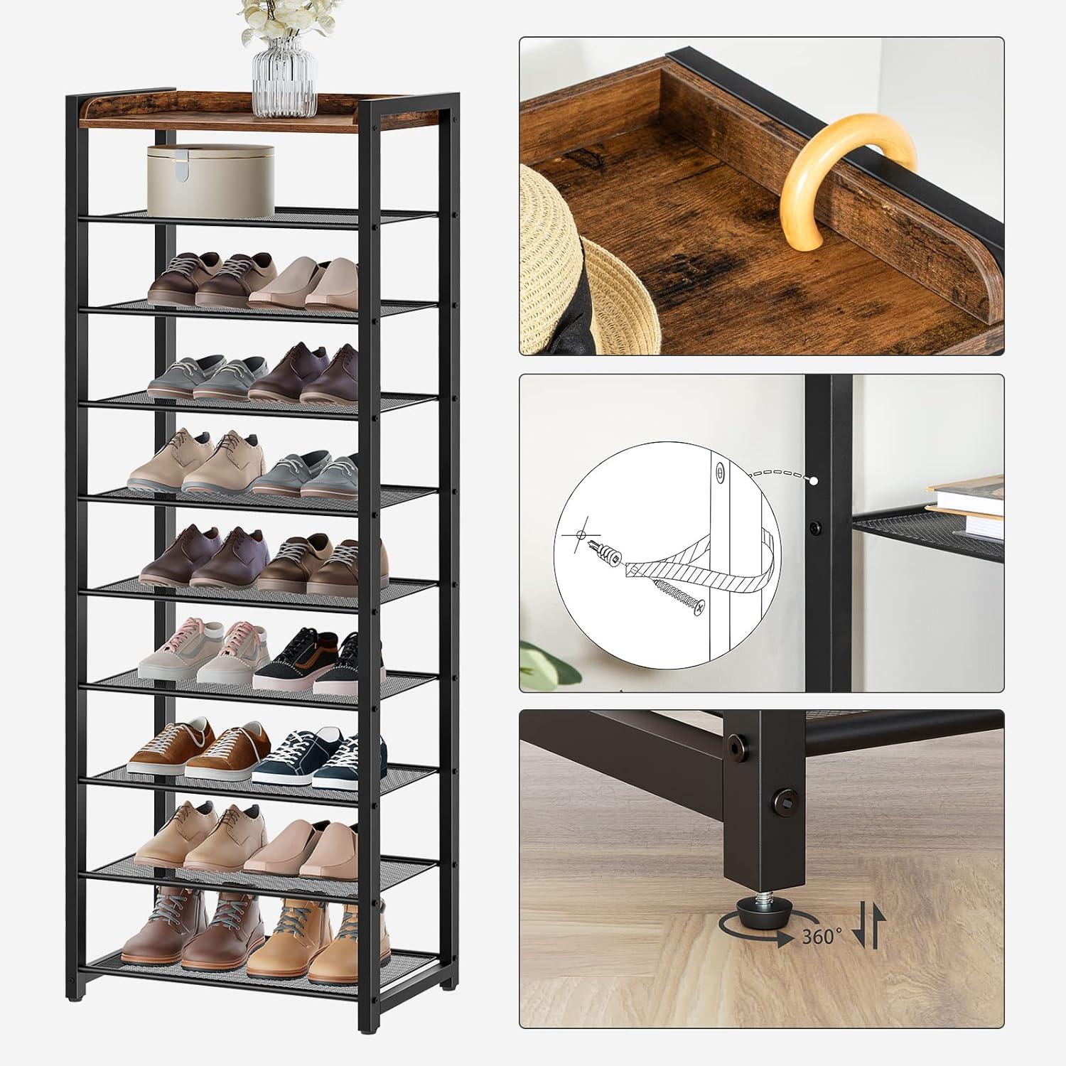 Schuhregal mit 10 Ebenen, Schmale