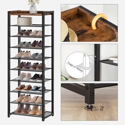 Schuhregal mit 10 Ebenen, Schmale