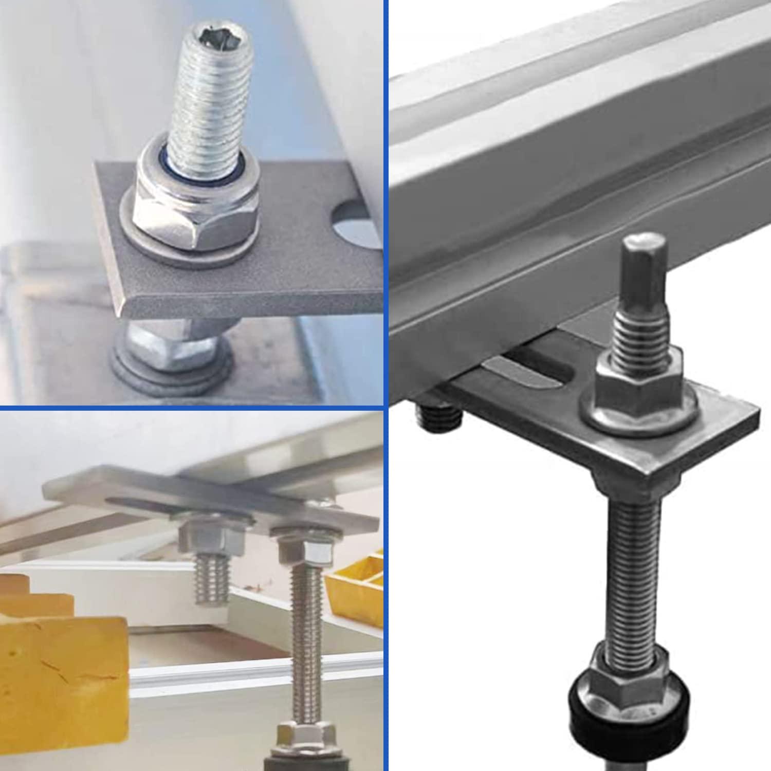 12 Stück Adapterplatte Edelstahl M10 Solar Photovoltaik Stockschrauben