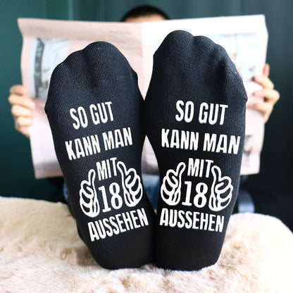 Jeasona Herren Socken Anti-Rutsch Baumwolle Gamecontroller 18. Geburtstag