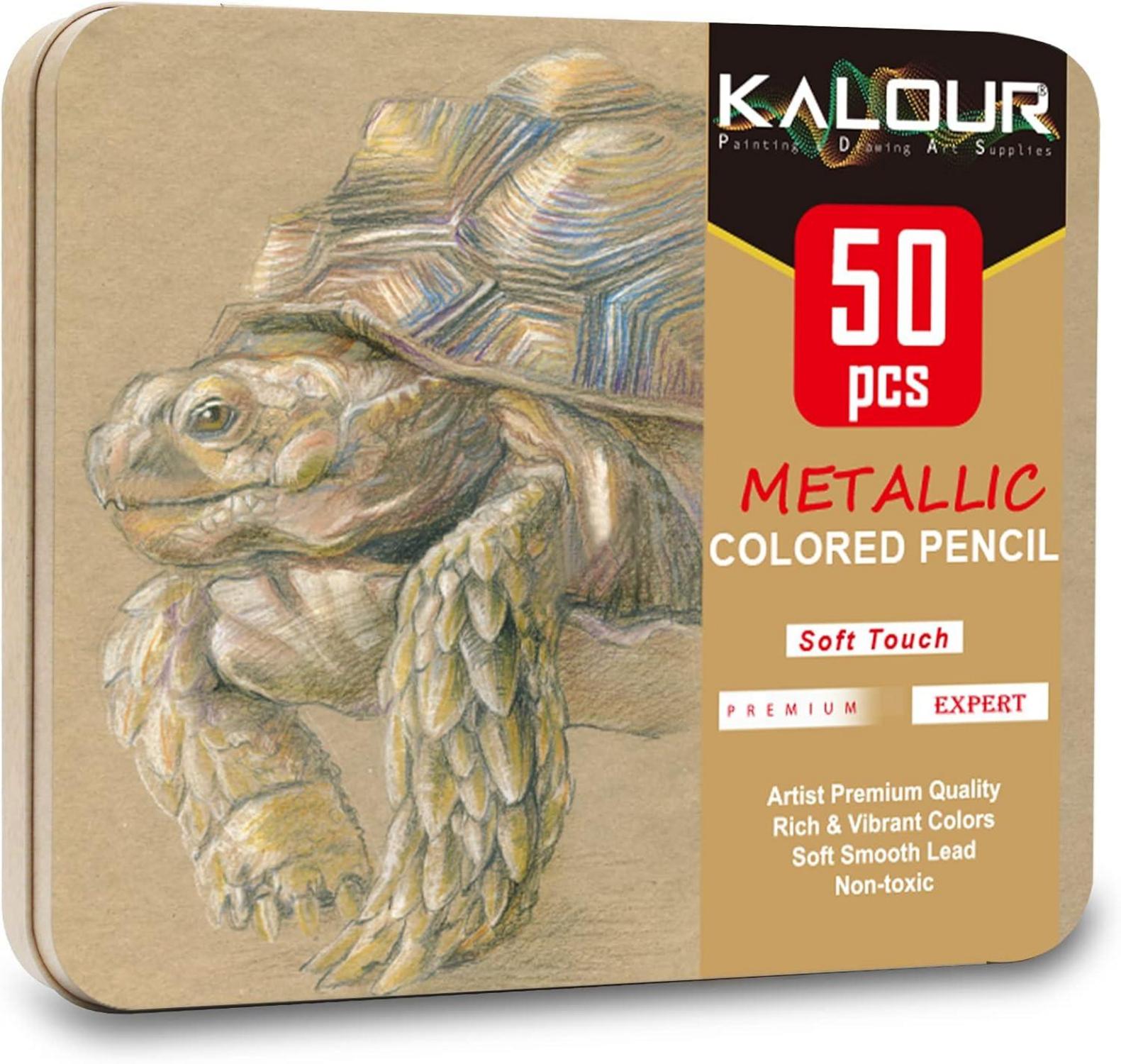 Metallic-Buntstifte 50 Farben Set weicher Kern lebendige Farben zeichnen