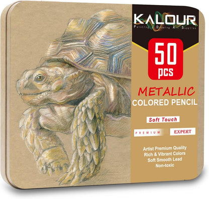 Metallic-Buntstifte 50 Farben Set weicher Kern lebendige Farben zeichnen