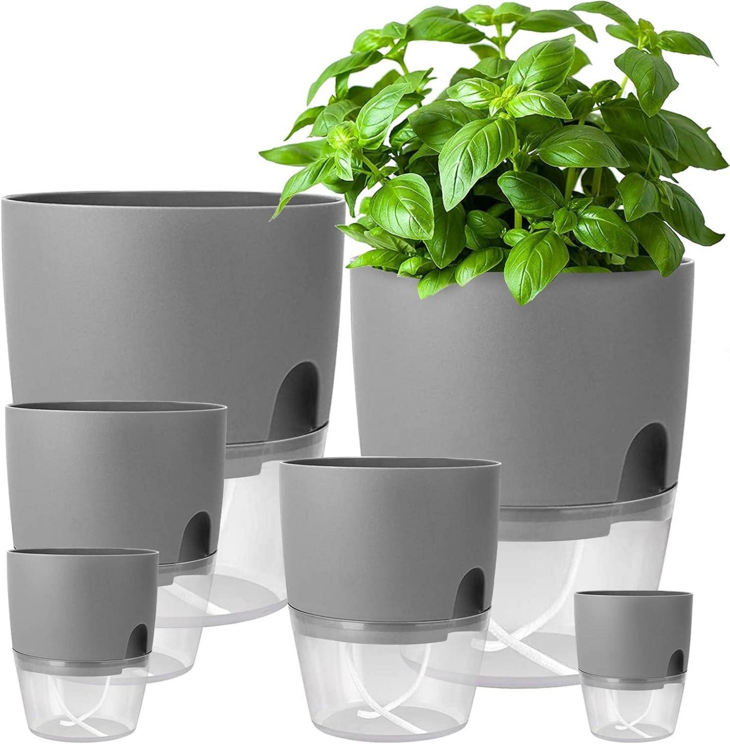 Selbstbewässernder Kräutertopf Set für die Küche, 6-teilig