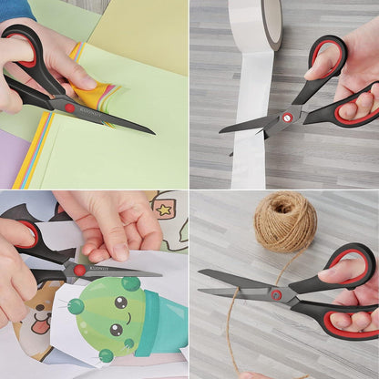 Titanbeschichtete Scheren Set 5-teilig mit Soft-Grip-Griffen und