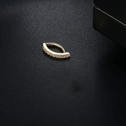 Bauchnabelpiercing Herz aus Edelstahl mit Zirkonia und Opal, 14G Gold