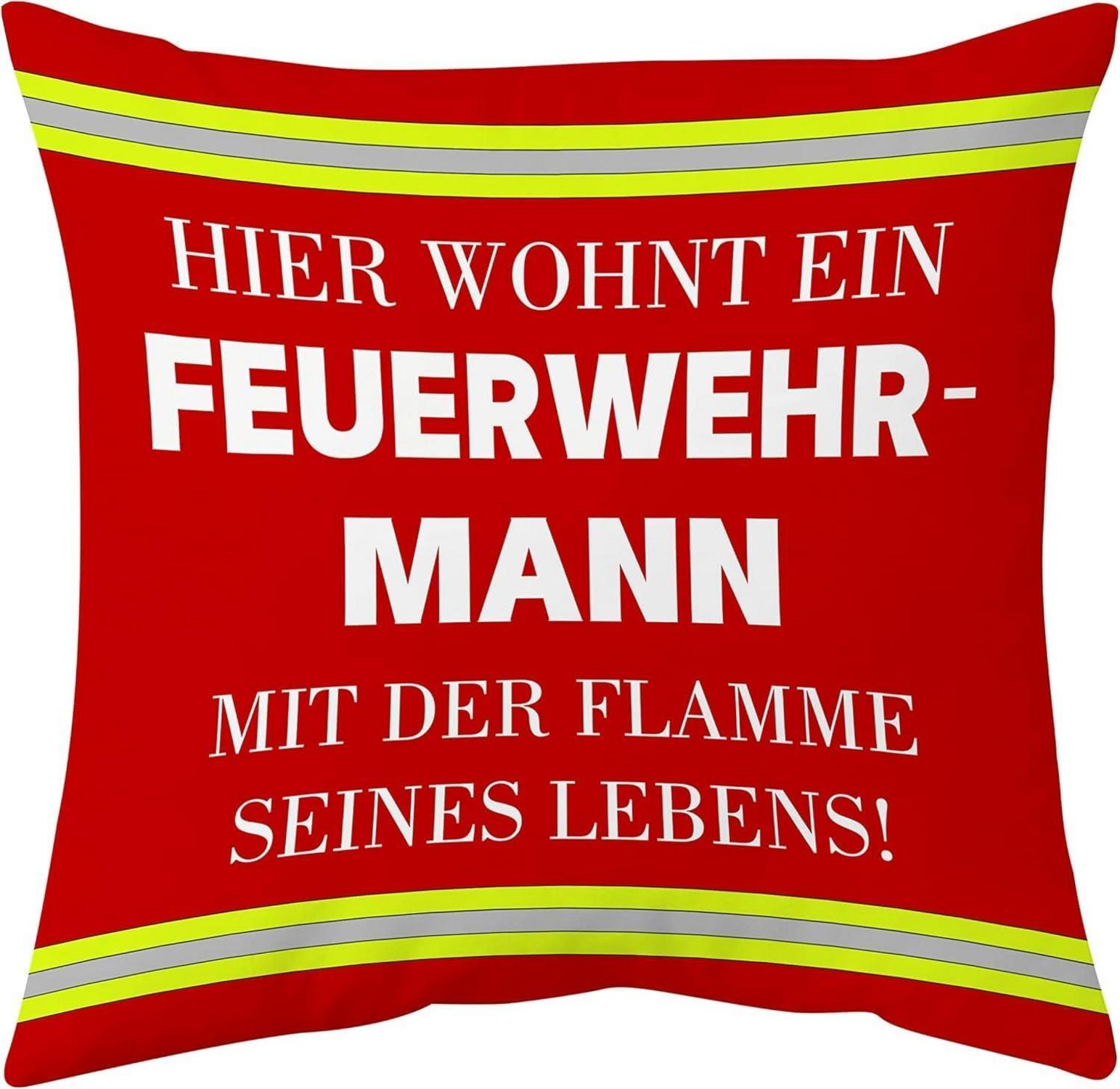 Feuerwehr Geschenk Kissenbezug 45x45cm lustig Männer Deko