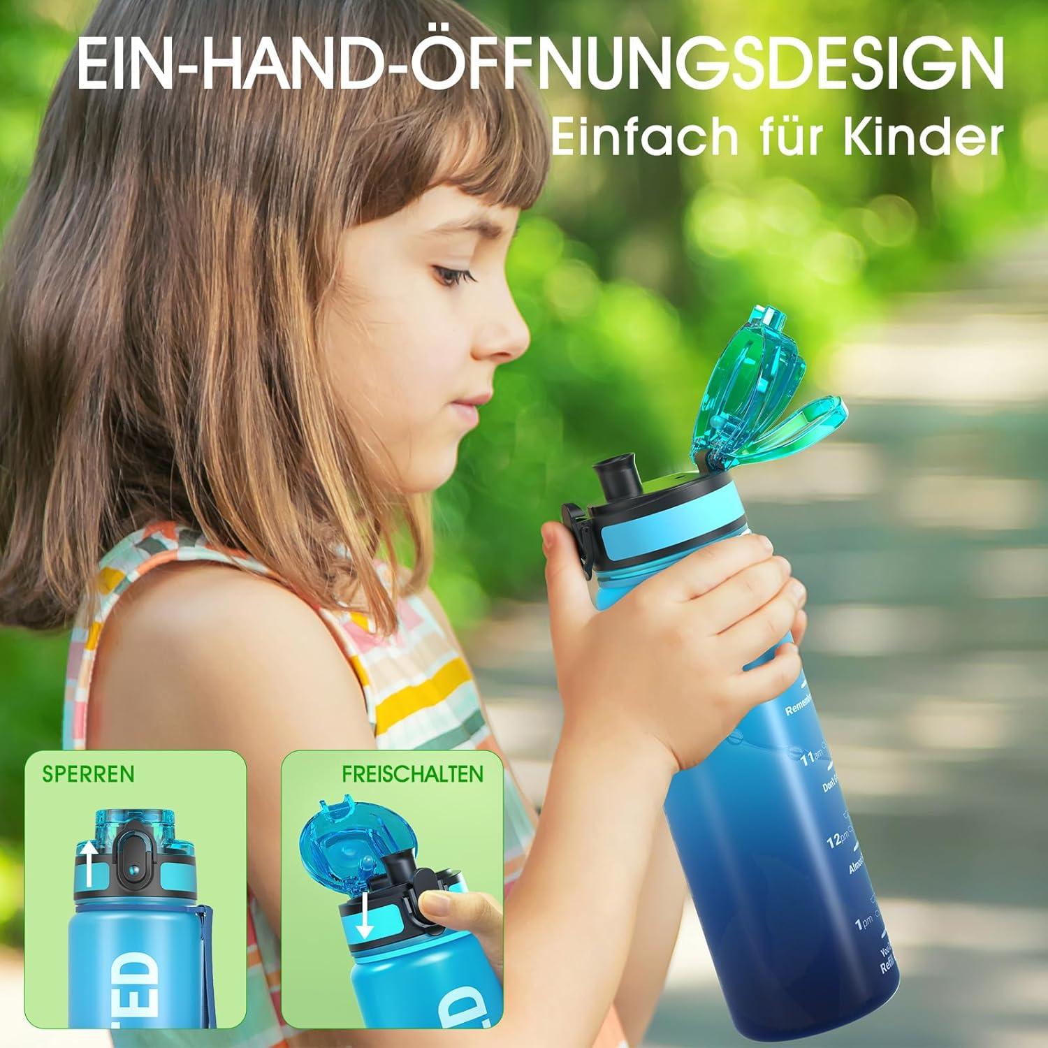 Sahara Sailor Trinkflasche Sport Wasserflasche BPA-frei Tritan 500ml Blaue Wellen