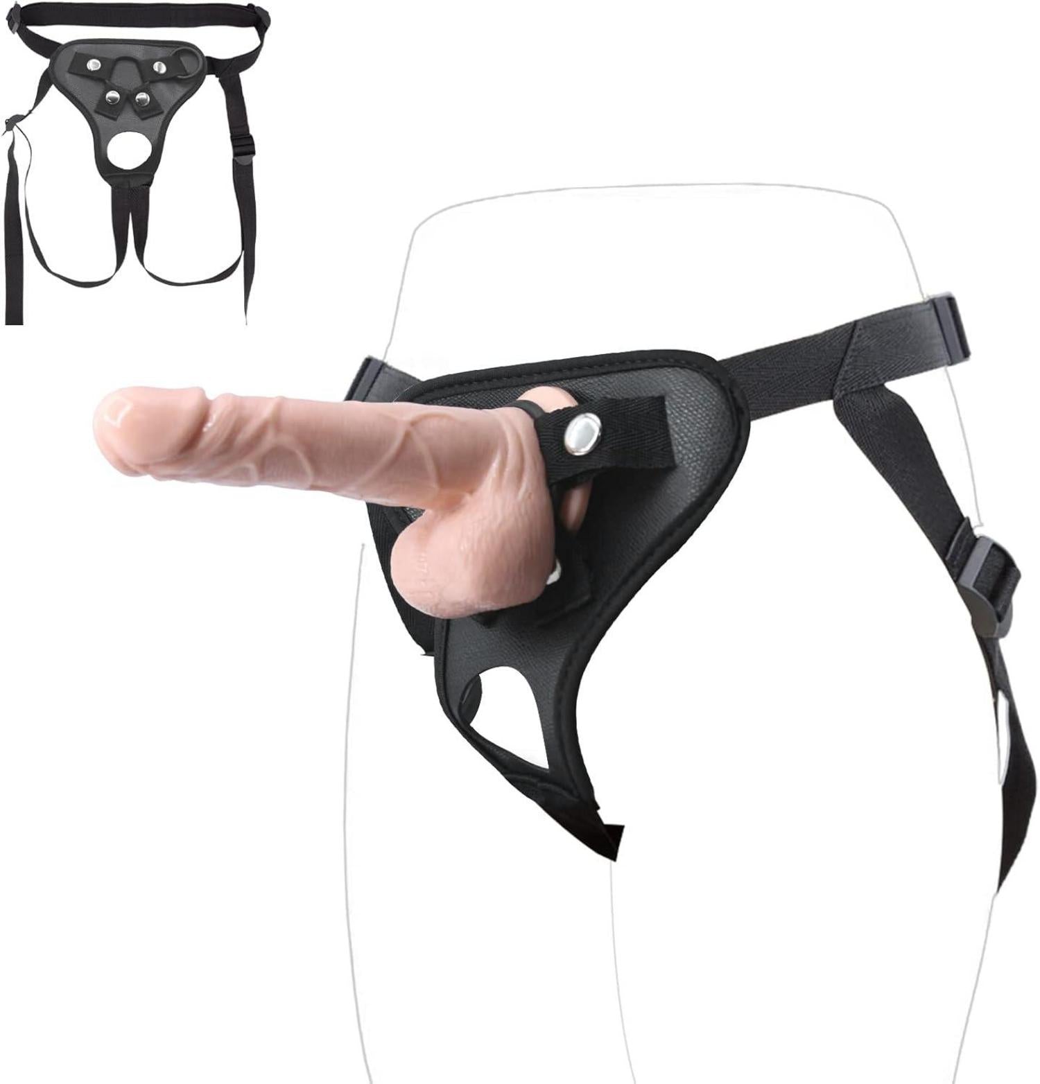 Umschnalldildo Strap On Dildo mit starkem Saugnapf und 2 Ringen