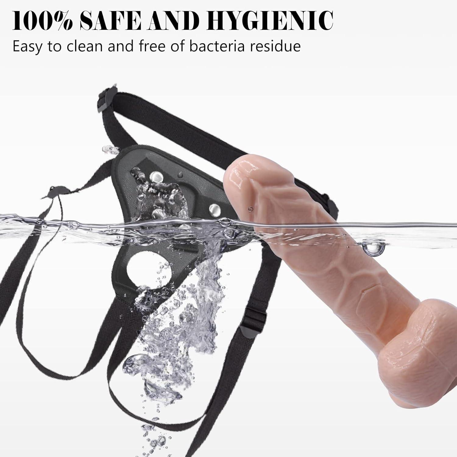 Umschnalldildo Strap On Dildo mit Starkem Saugnapf und 2 Ringen