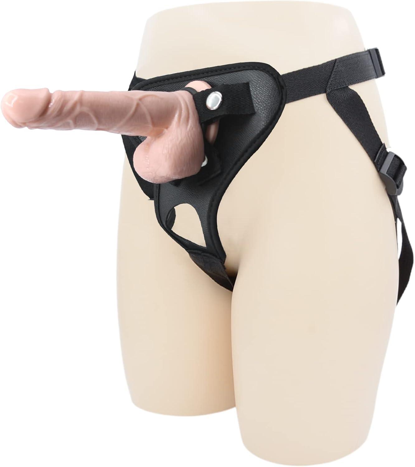 Umschnalldildo Strap On Dildo mit starkem Saugnapf und 2 Ringen