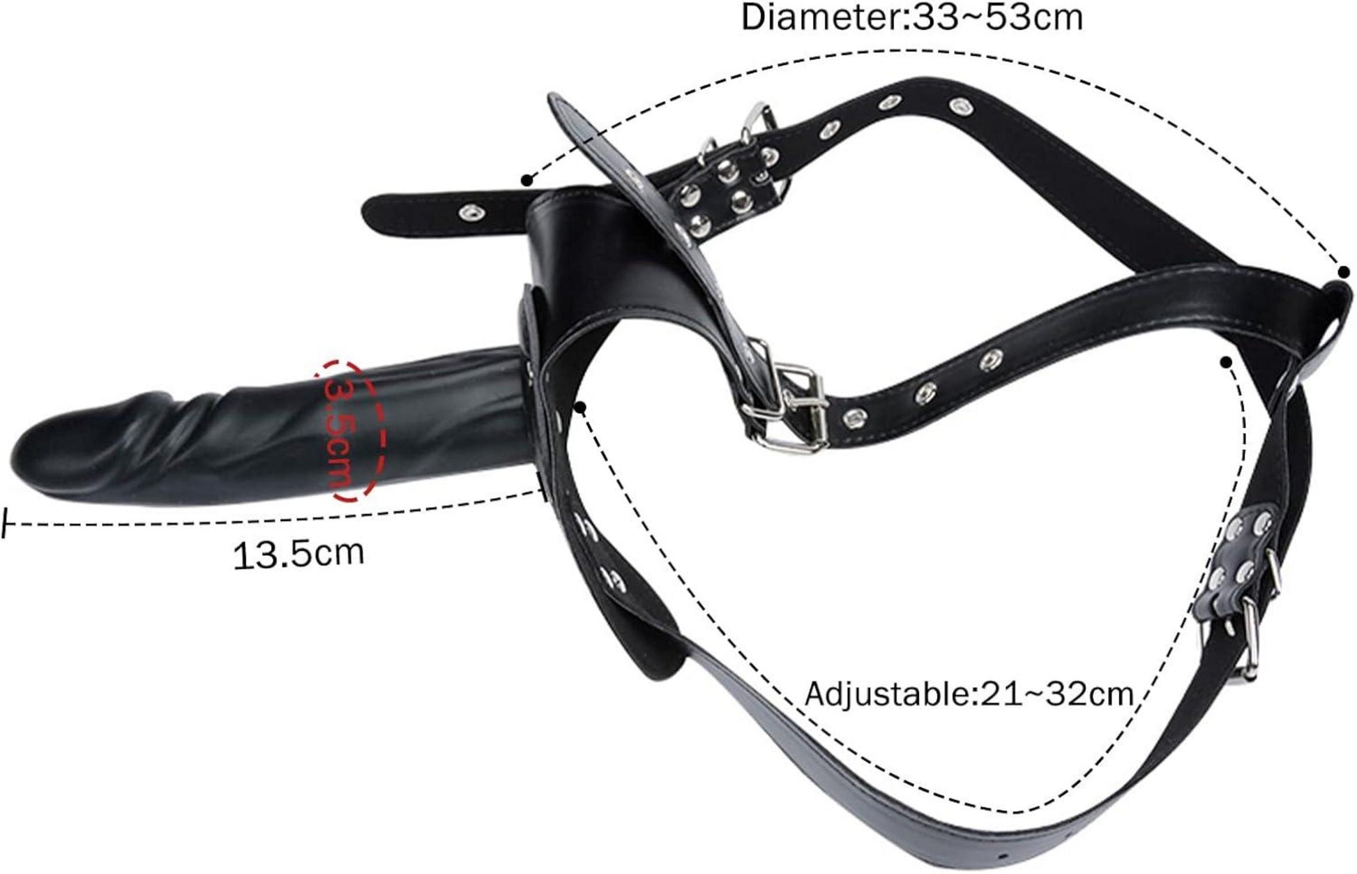 Strap On Dildo Umschnall für Frauen Silikon 13.5 cm Schwarz
