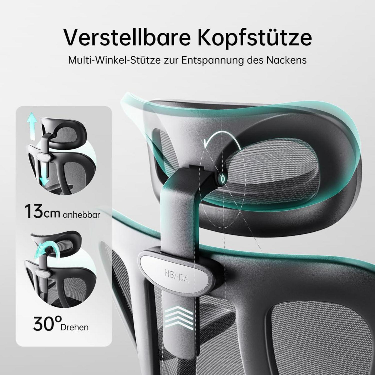 Hbada P3 Bürostuhl Ergonomisch, Schreibtischstuhl Schwarz